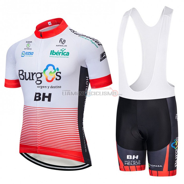 Abbigliamento Ciclismo Burgos BH Manica Corta 2018 Bianco e Rosso